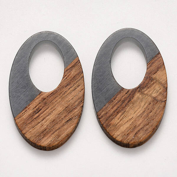 Transparent Resin & Walnut Wood Pendants