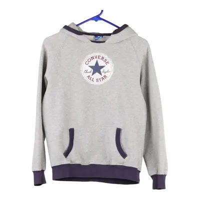 Age 14 Converse Hoodie - Large Grey Cotton Blend