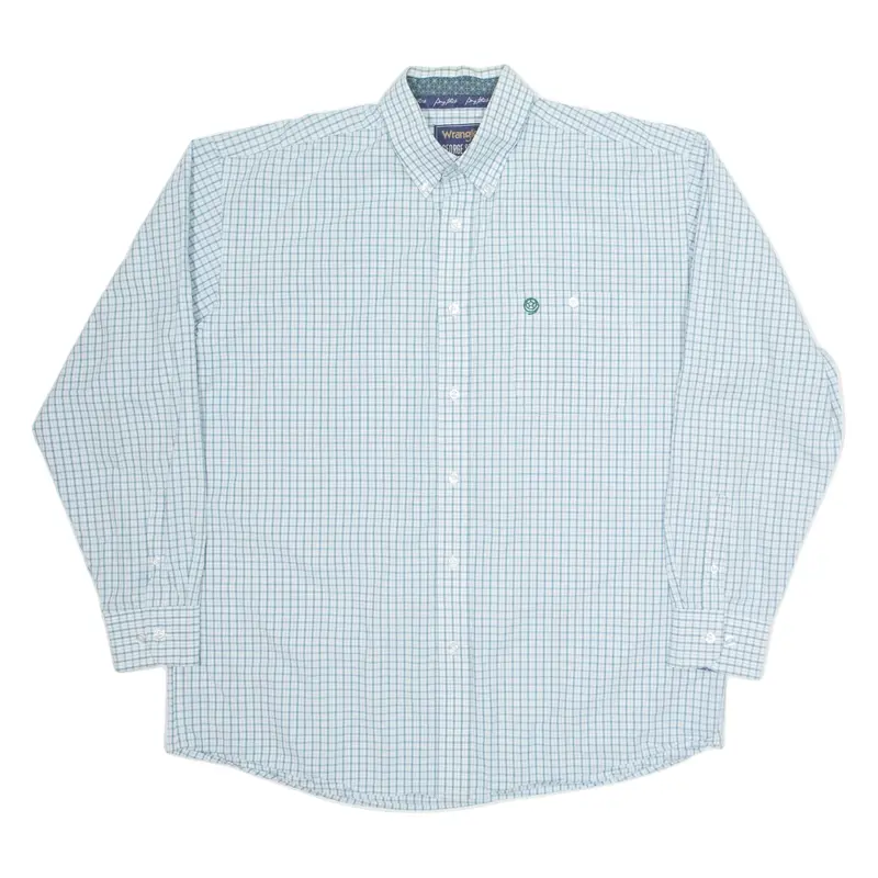 WRANGLER George Strait Collection Mens Shirt Green Check Long Sleeve XL