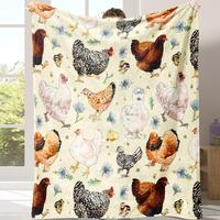Chicken Pattern Blanket, Soft Warm Throw Blanket, Air-conditioned Room Blanket, Room Accessories Warm Nap Blanket for Home Of...