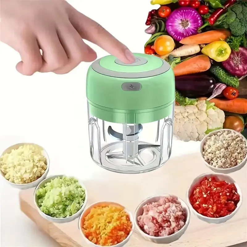 Electric Mini Garlic Chopper, USB Rechargeable Vegetable Chopper, Household Kitchen Appliances for Home Use, Food Processors ...