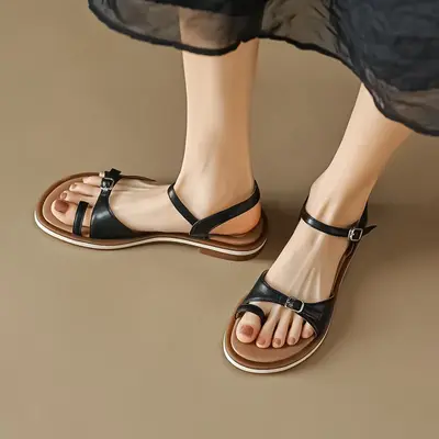 CHIKO Iratze Open Toe Block Heels Flats Sandals