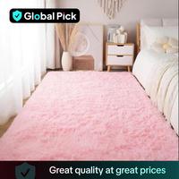 Solid Color Fluffy Rug, 1 Count Non-slip Soft Thickened Floor Mat, Decorative Carpet for Home Living Room Bedroom Hotel Dormi...
