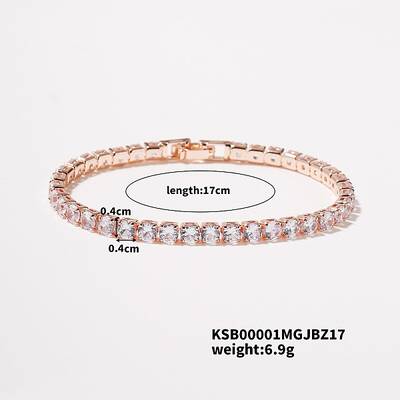 Chic Sparkling Personalized Brass Rhinestone Tennis Bracelet for Women Fashion Statement