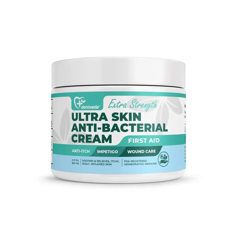 Ultra Anti-bacterial Skin Cream, First Aid for Impetigo, Wound Care, Burns, Bug Bites & Daily Skin Protection