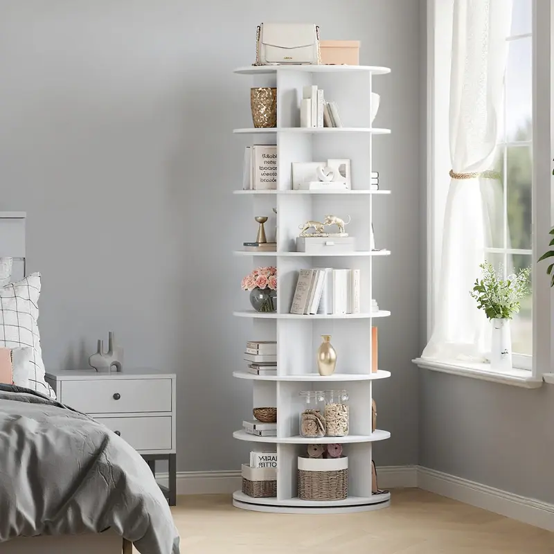 Garvee 7 Tier Rotating Shoe Rack 360° Revolving, Space-Saving High Capacity, MDF Construction, Multi-Functional Organizer, W...