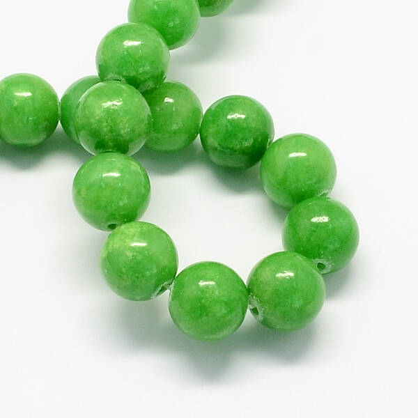 Natural Dyed Yellow Jade Gemstone Bead Strands
