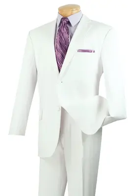Vinci Men's 2-Piece Wool-Feel Executive Suit - Extra Long Sizes