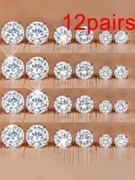 Women's Elegant Earring Stacking Set, Gifts for Girlfriend, 12 Pairs Exquisite Trendy Minimalist Stud Earrings, Gorgeous Ear ...