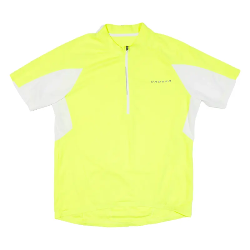 DARE2B Cycling Mens Jersey Yellow 1/2 Zip L