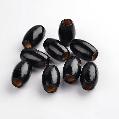 Dyed Barrel Natural Wood Beads