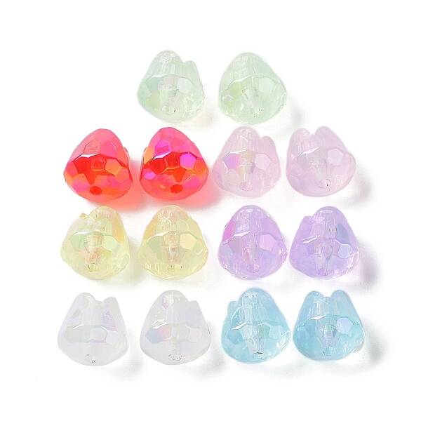 UV Plating Rainbow Iridescent Transparent Acrylic Beads
