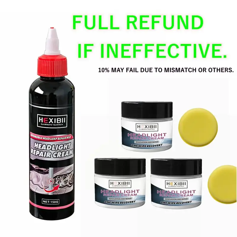 Car Headlight Cleaner, Car Headlight Restoration Polishing For Oxidation Yellowing Repair, Headlamp Refurbishment Agent For C...