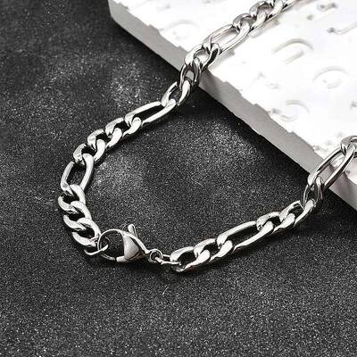 Tarnish Resistant Trendy Unisex 304 Stainless Steel Figaro Chain Necklaces
