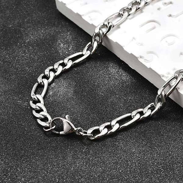 Tarnish Resistant Trendy Unisex 304 Stainless Steel Figaro Chain Necklaces