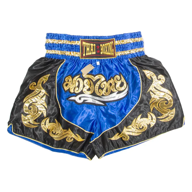 THAI BOXING Martial Arts Mens Sports Shorts Blue Crazy Pattern XL W30