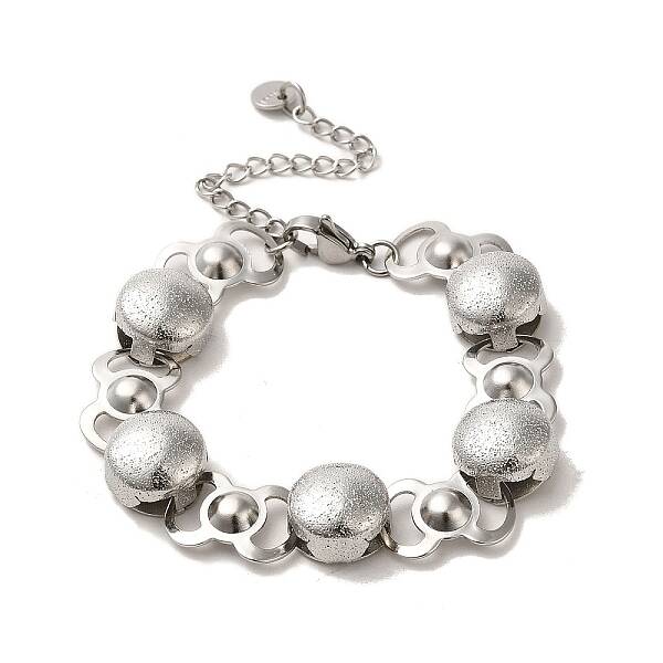 Non-Tarnish 304 Stainless Steel Flat Round Link Chain Bracelet