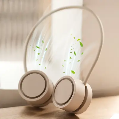 DQ209 Foldable Neck Fan Rechargeable Bladeless Hands-Free Pocketable Mini Cooling Fan for Indoor Outdoor Activities Compact T...