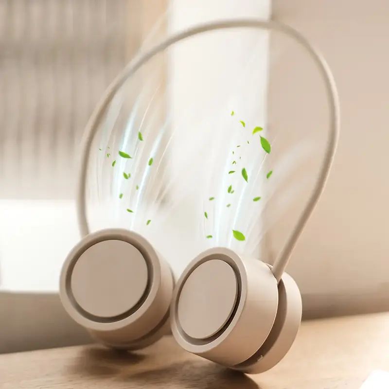 DQ209 Foldable Neck Fan Rechargeable Bladeless Hands-Free Pocketable Mini Cooling Fan for Indoor Outdoor Activities Compact T...