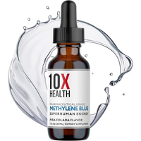 10X Health Superhuman Energy Methylene Blue Drops – Boost Energy & Focus – Black Pepper Extract – Pina Colada Flavor, V...
