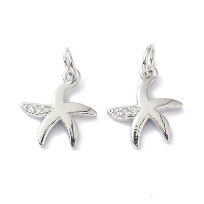 Brass Micro Pave Cubic Zirconia Charms
