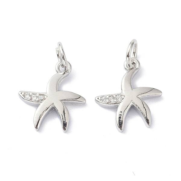 Brass Micro Pave Cubic Zirconia Charms
