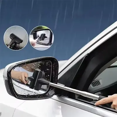 Retractable Car Rearview Mirror Wiper, 2-in-1 Window Cleaner, Cleaning Tool for Car Window Glass, Car Windshield Cleaner, Car...
