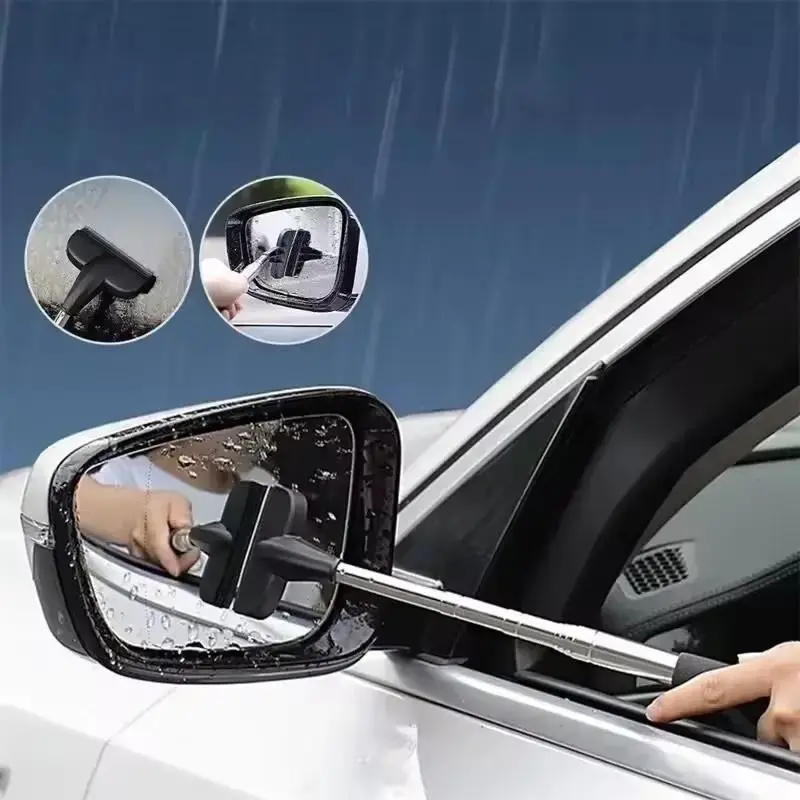 Retractable Car Rearview Mirror Wiper, 2-in-1 Window Cleaner, Cleaning Tool for Car Window Glass, Car Windshield Cleaner, Car...