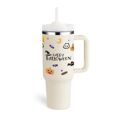 40 Oz Tumbler With Handle Straw Insulated, Stainless Steel Spill Proof Vacuum Coffee Cup Tumbler With Lid Tapered Mug Gifts F...