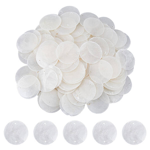 150Pcs Natural Shell Slice Connector Charms