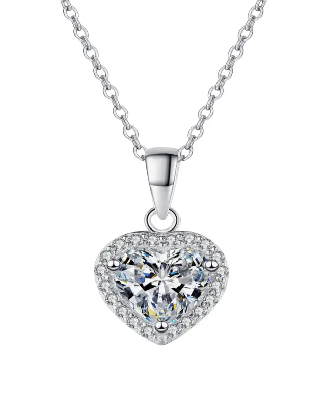 1 Carat Diamond Heart Pendant Necklace