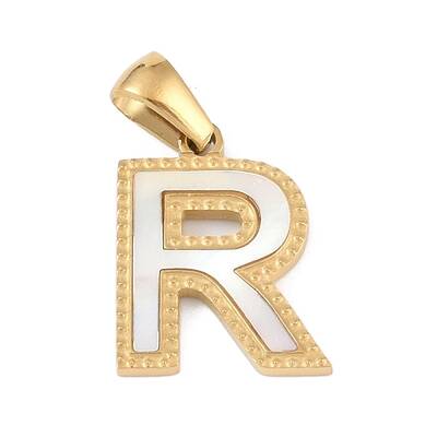 Natural White Shell Alphabet Pendants