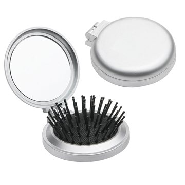 200 Customized Travel Disk Brush & Mirror - Compact
