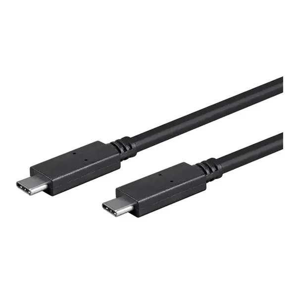 24284 Monoprice Essentials USB-C to USB-C 3.1 Gen 1 Cable 5Gbps 3A 30AWG Black 2m (6.6ft)