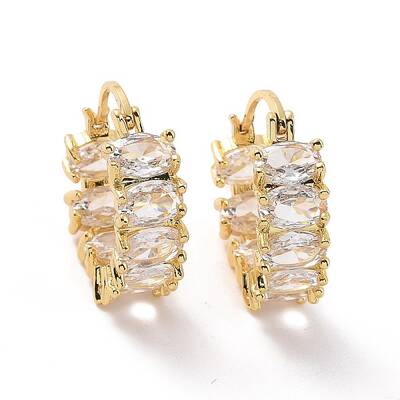 Cubic Zirconia Oval Hoop Earrings