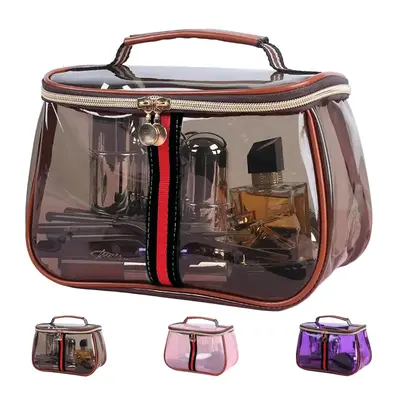 New Retro Vintage Vanity Bag, Vintage Makeup Bag, Ladies Large Capacity Makeup Organizer, Waterproof Transparent with Zipper ...