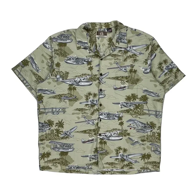 Kalaheo Hawaiian Shirt - 2XL Beige Cotton