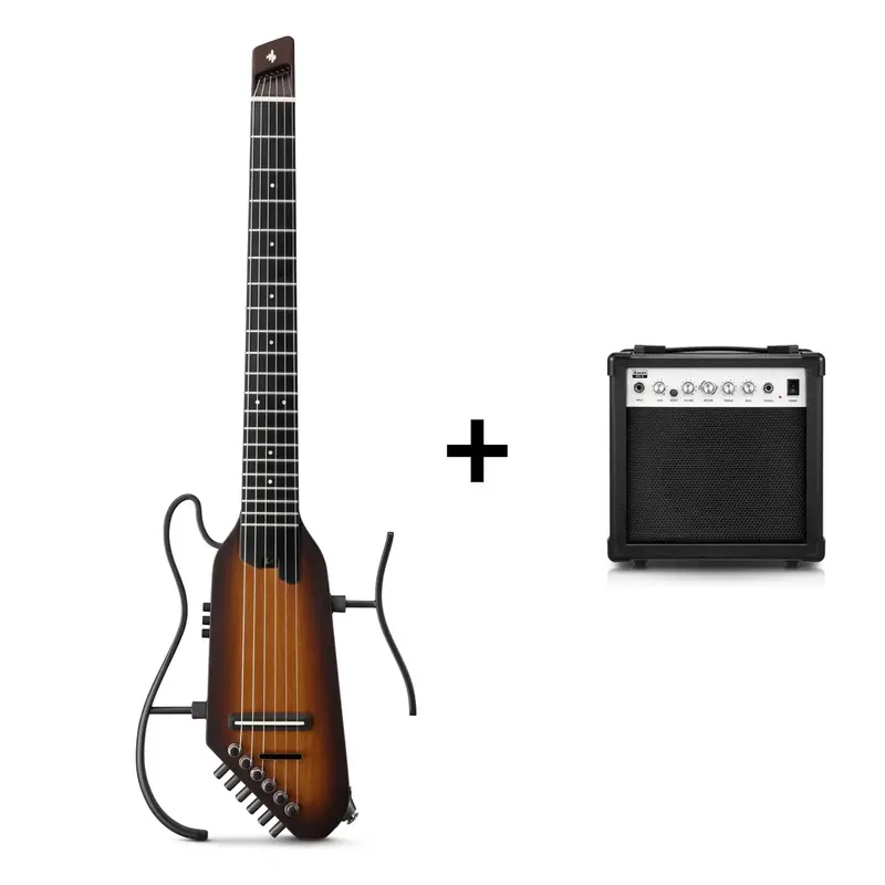 Donner HUSH™ C Nylon Acoustic-Electric Guitar - Sunburst / Guitar+20W Amplifier