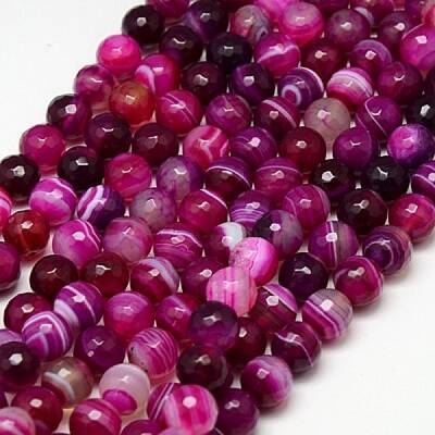 Natural Striped Agate/Banded Agate Beads Strands