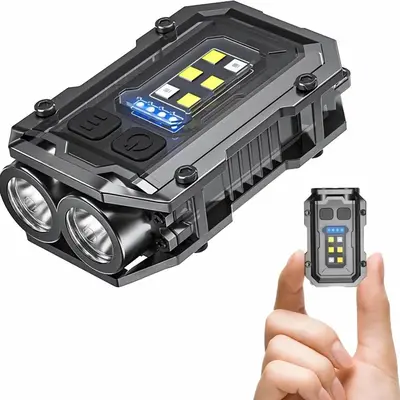 Rechargeable Mini EDC Keychain Flash Light for Summer Camping, Aluminum Alloy Shell Compact Pocket Flashlight, Portable LED F...