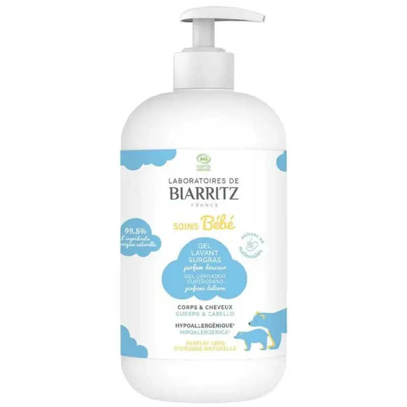 Laboratoires De Biarritz Bambino Surgras Organic Cleansing Gel Delicate Body & Hair Perfume 500ml
