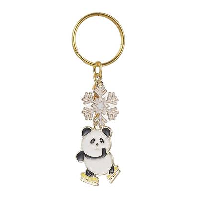 Snowflake & Panda Alloy Enamel Pendant Keychains