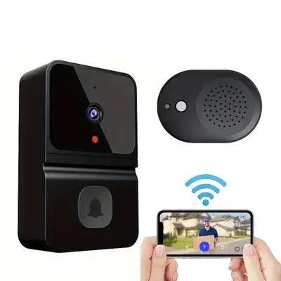 Wireless Camera Doorbell, 2-Way Audio, HD Live Image, AI Human Detection, Battery Powered, Cloud Storage, Outdoor Surveillanc...