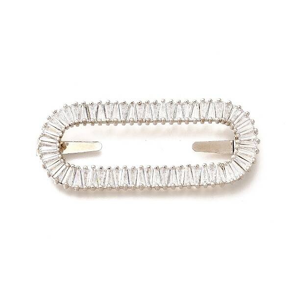 Brass Clar Cubic Zirconia Oval Purse Brads