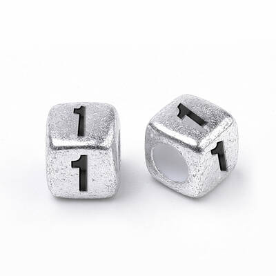 Antique Silver Plated Acrylic Beads