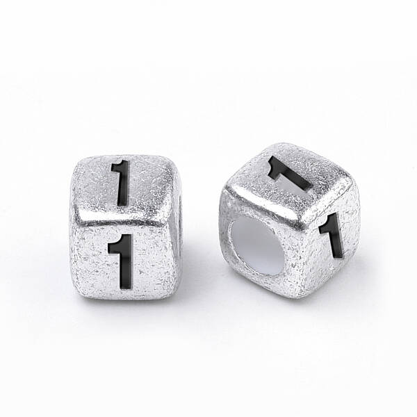 Antique Silver Plated Acrylic Beads