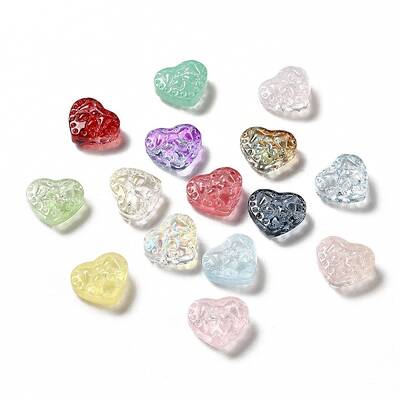 Spray Painted Transparent Glass Beads