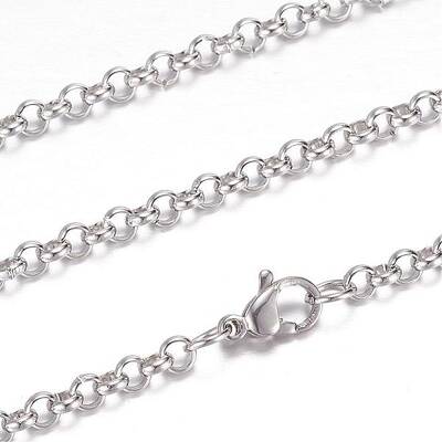 Tarnish Resistant 304 Stainless Steel Rolo Chain Necklaces