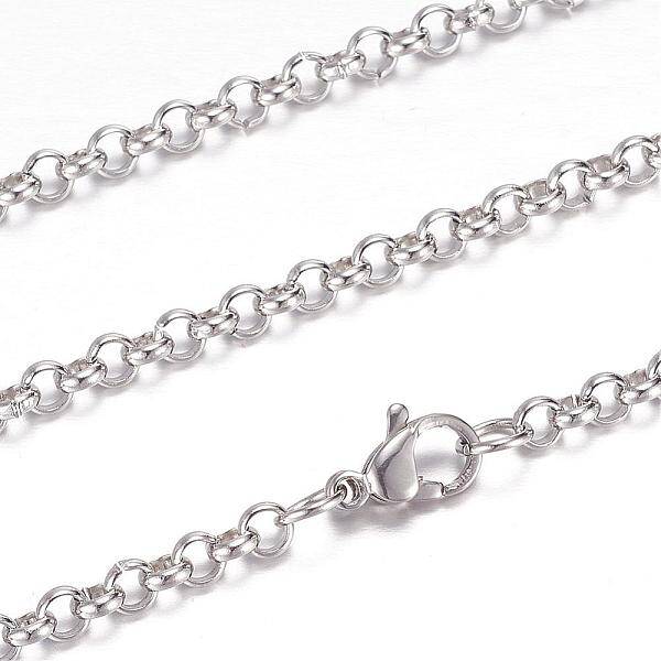 Tarnish Resistant 304 Stainless Steel Rolo Chain Necklaces