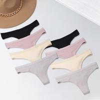 Women's Mid Waist Cotton Thongs - Breathable Thong Panties Soft Seamless Underwear 12/8/4 Pack